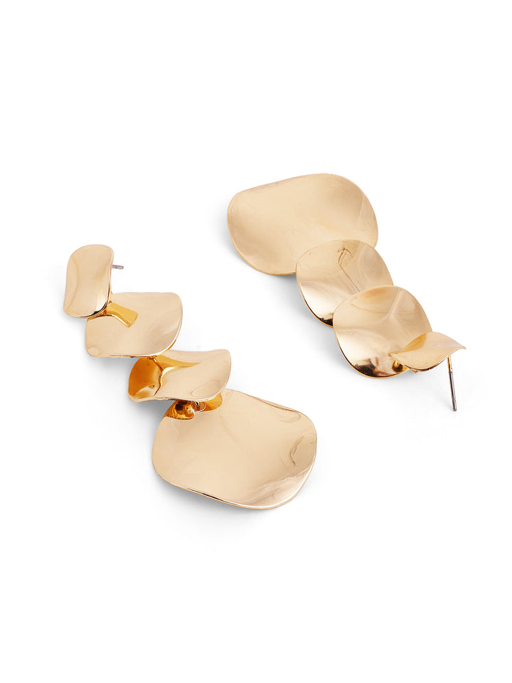 Priyaasi Gold Plated Brass Solid Drop Earrings