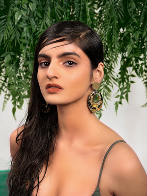 Priyaasi Gold Plated White Floral Drop Earrings