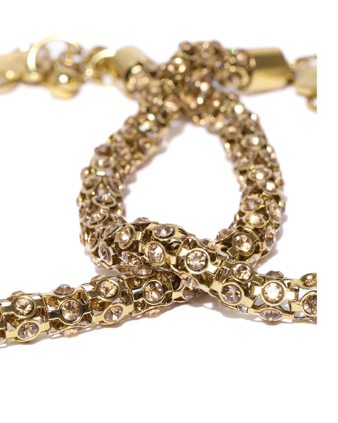 Gold-Toned Stone-Studded Anklets For Women And Girls