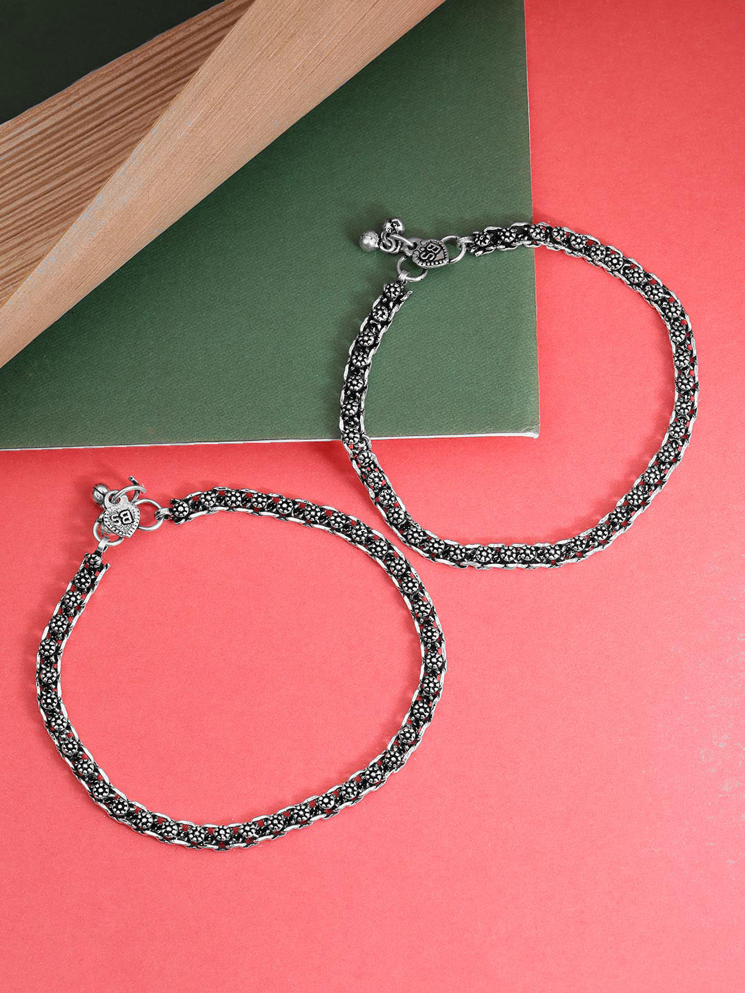 Oxidised Silver-Toned Anklets For Women And Girls