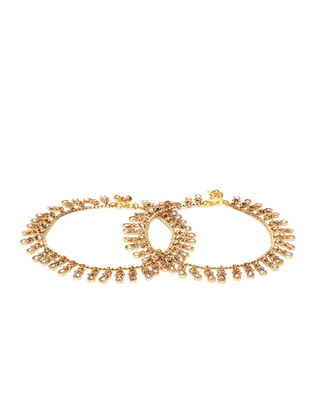 Shruti - Gold Plated Kundan Anklets-Set of 2