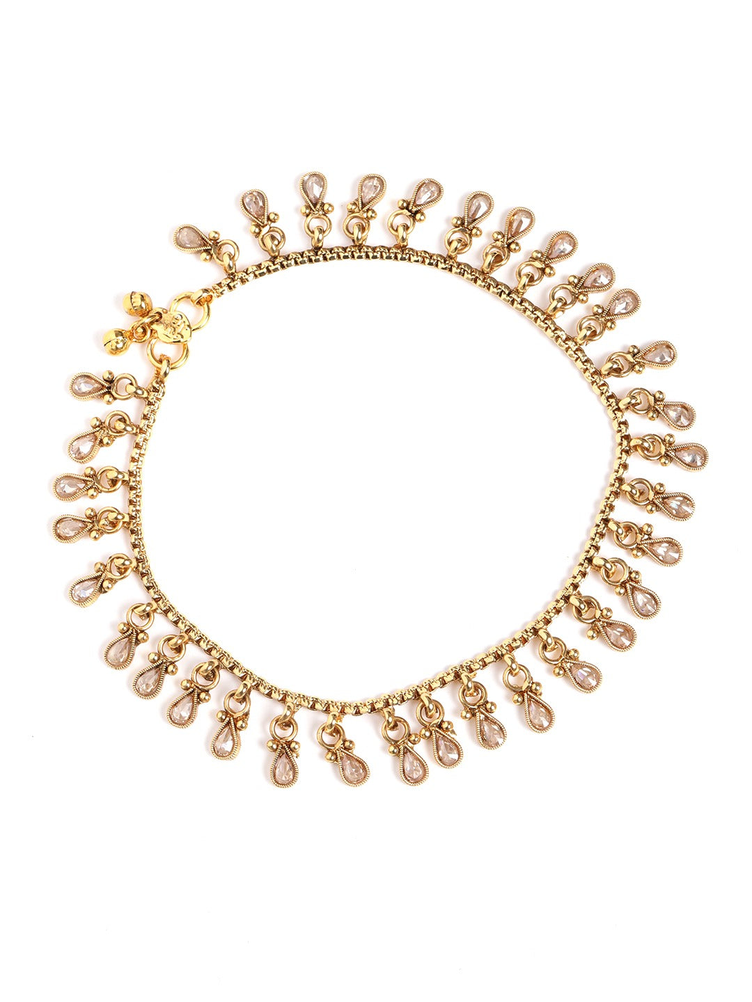 Shruti - Gold Plated Kundan Anklets-Set of 2