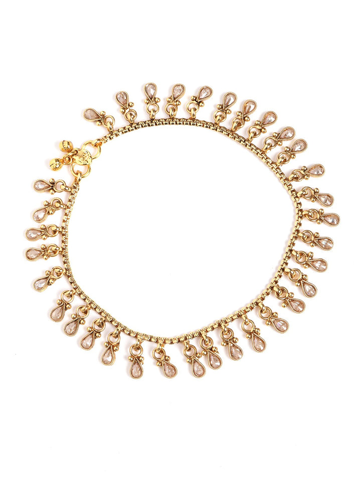 Shruti - Gold Plated Kundan Anklets-Set of 2