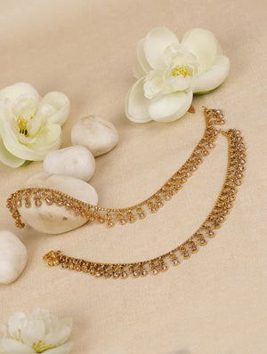 Shruti - Gold Plated Kundan Anklets-Set of 2