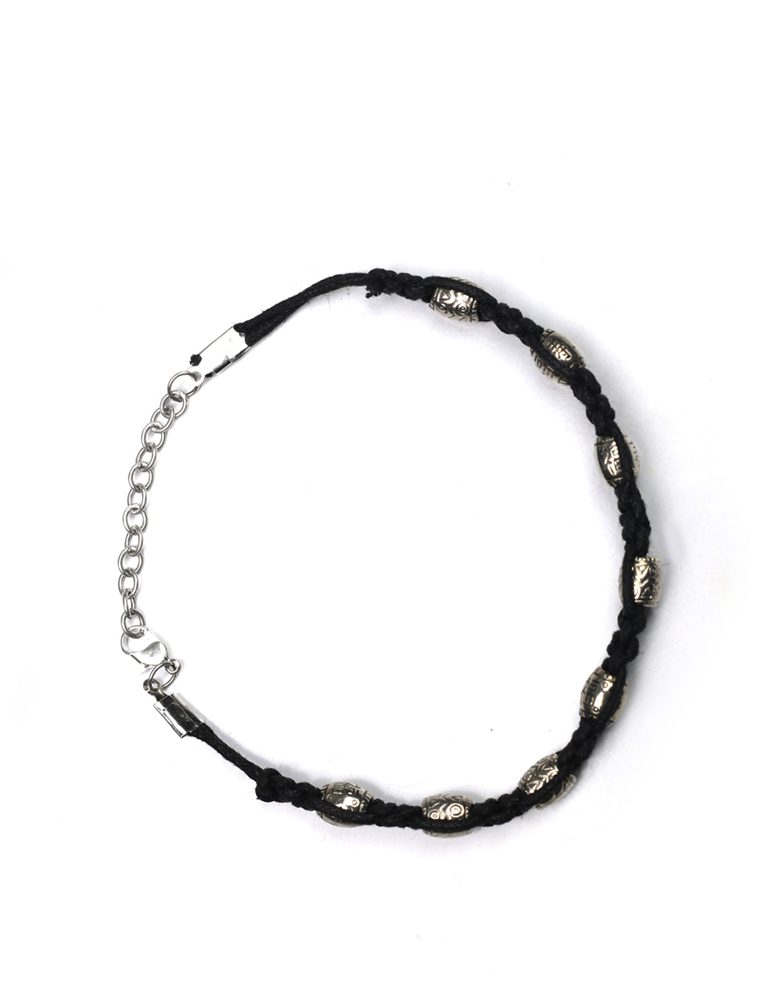 Sterling Silver Beaded Black Thread Anklet & Bracelet – Priyaasi