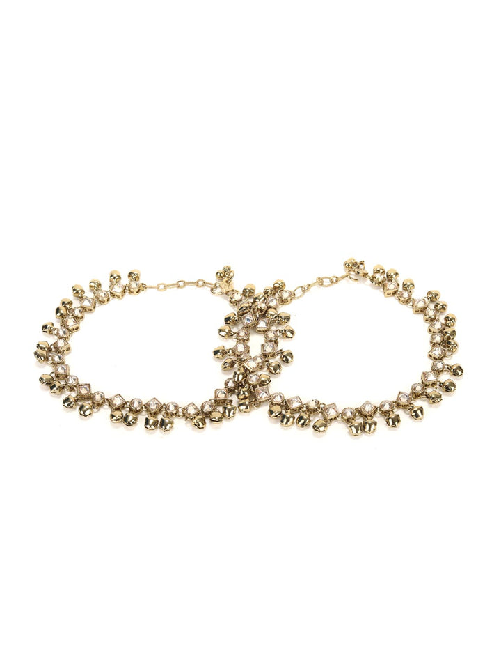 Kundan Ghungroo Gold Plated Anklets