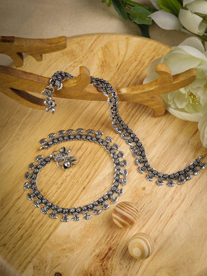 German Silver Plated Oxidised Anklets