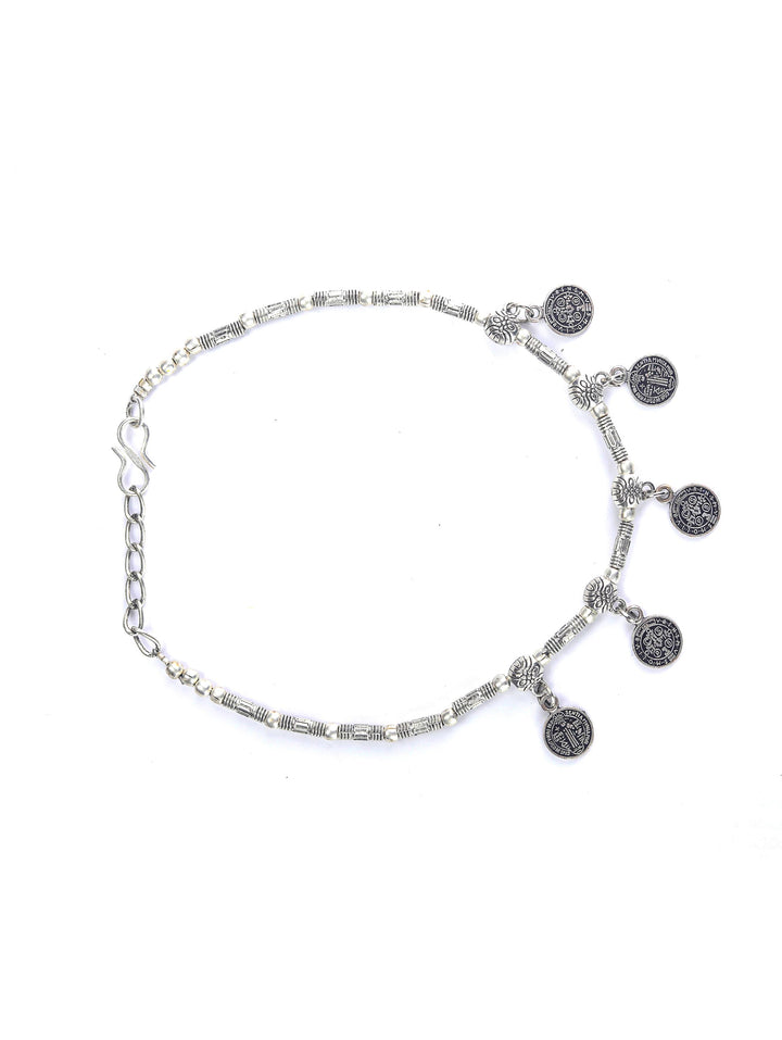 German Silver Plated Oxidized Anklets
