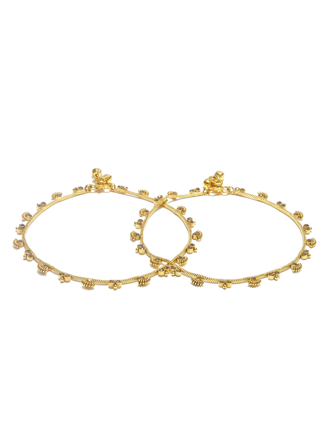 Kundan Gold Plated Floral Anklets