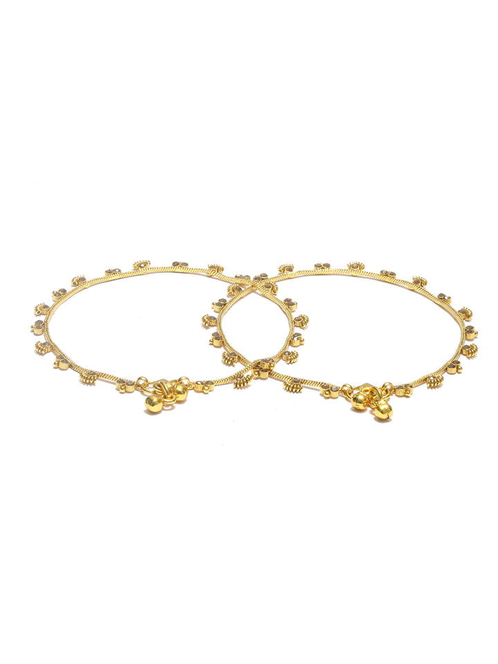 Kundan Gold Plated Floral Anklets