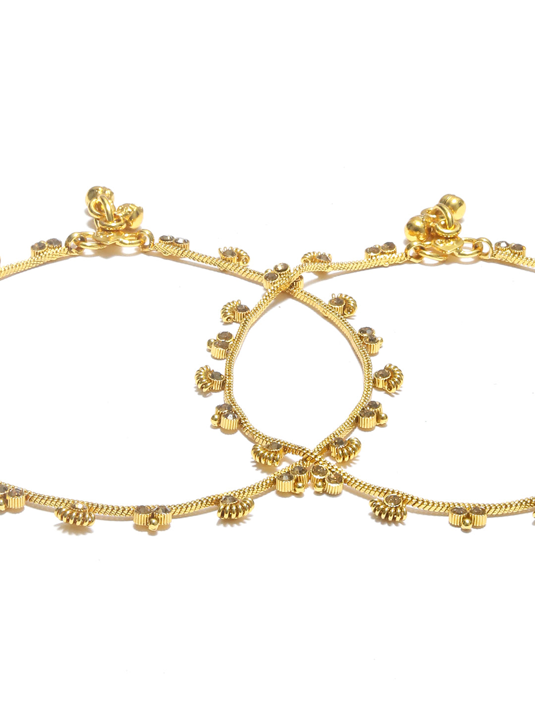 Kundan Gold Plated Floral Anklets