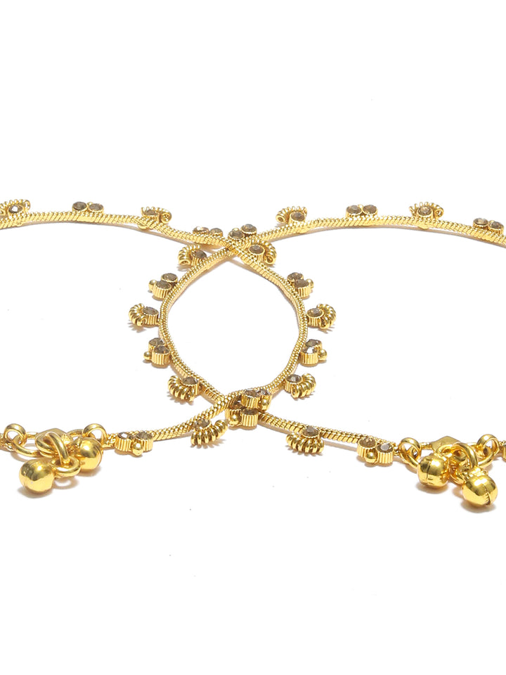 Kundan Gold Plated Floral Anklets