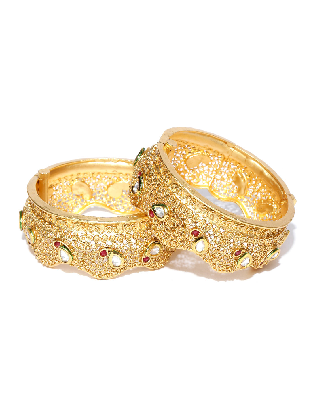 Vintage Style Gold Plated Copper Kadaa Bangles
