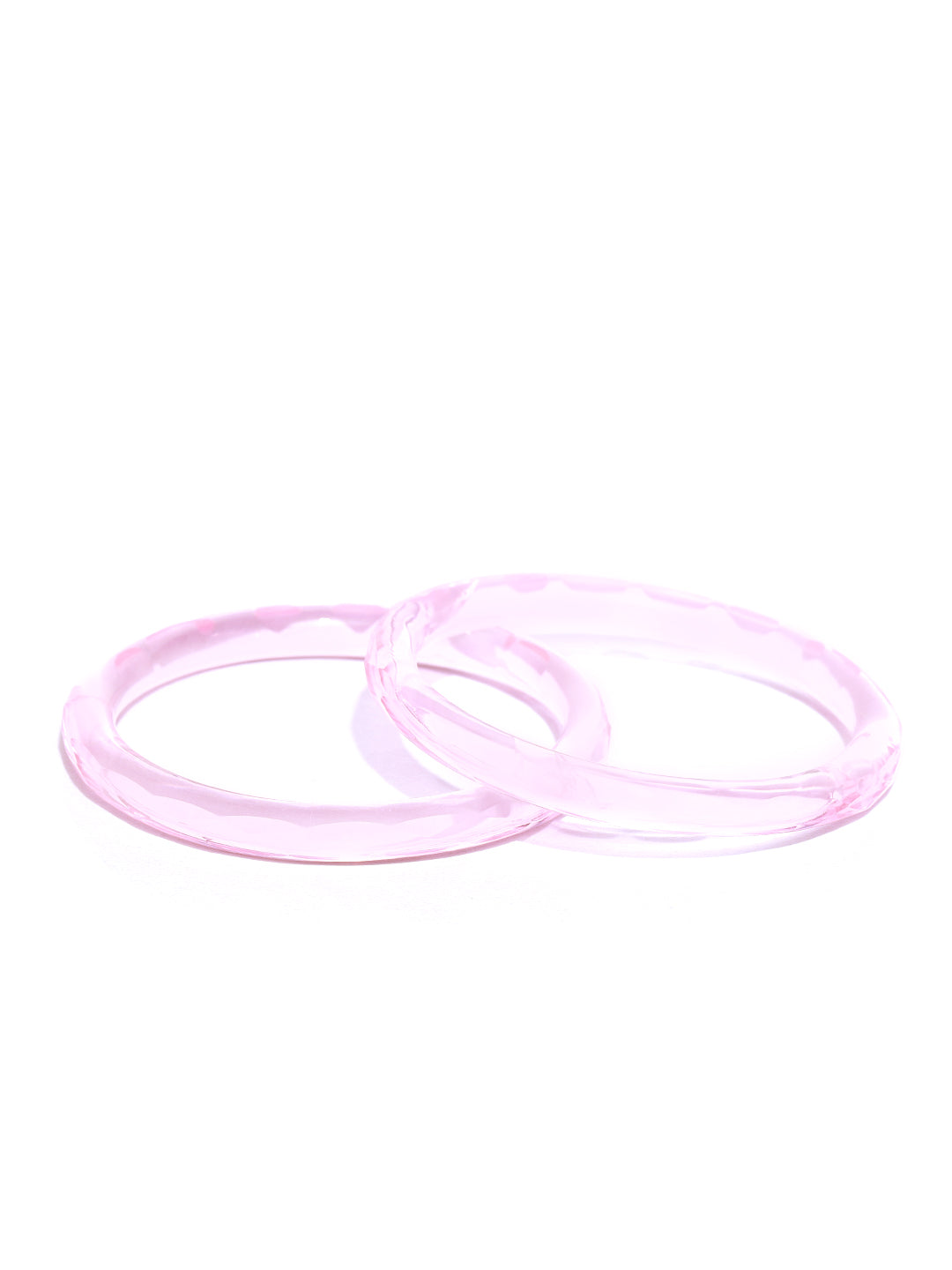 Set of 2 Glass Bangles in Pink Color