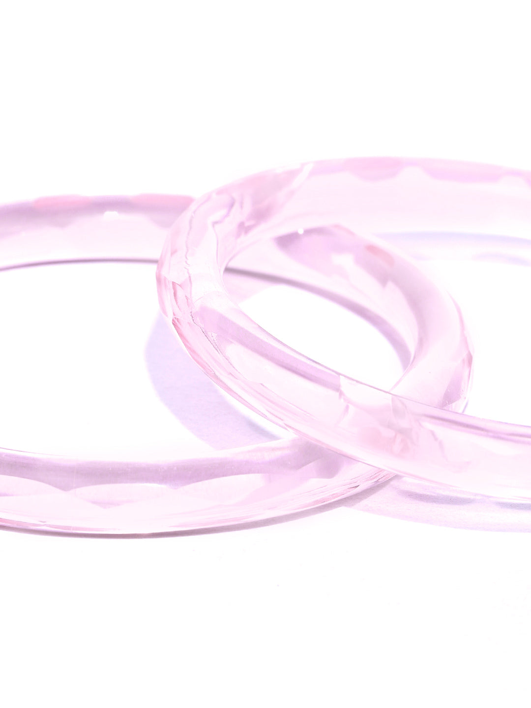 Set of 2 Glass Bangles in Pink Color