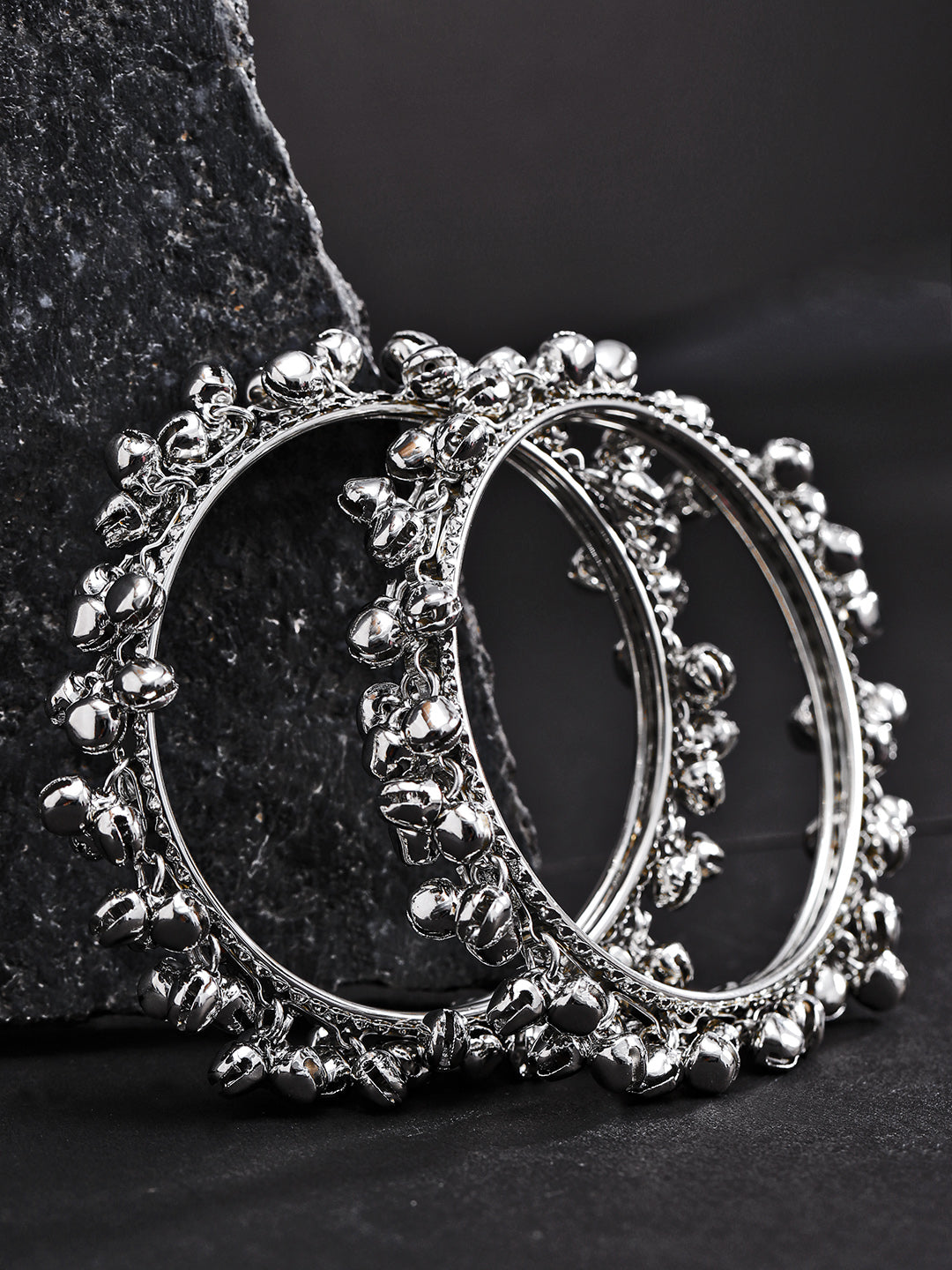 Set Of 2 Silver-Plated Gunghroo Bangles