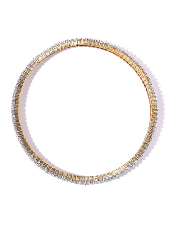 2 Gold-Plated White Bangle