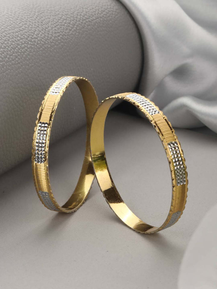 Set of 2 Gold-Plated & Silver-Plated Bangles