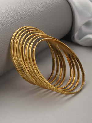 Set of 8 Gold-Plated Bangles