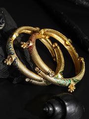 Multi-Color Ghungroo Gold Plated Set of 2 Bangle Set