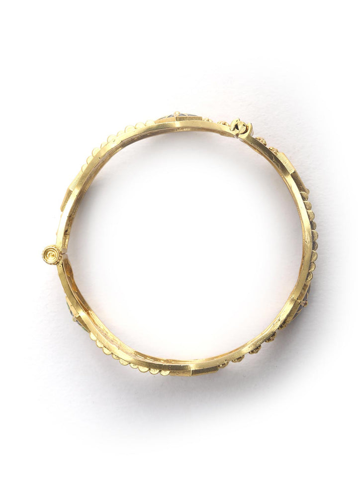 Artificial Stones Gold Plated Bangle Set