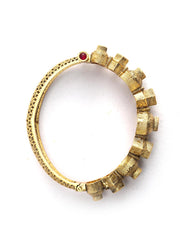 Artificial Stones Gold Plated Set of 2 Bangle Set