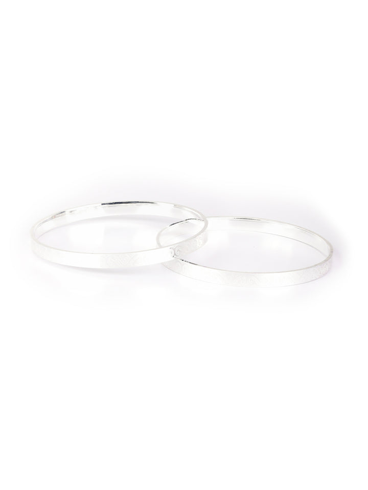 Set of 2 Silver Plated Bangles Set