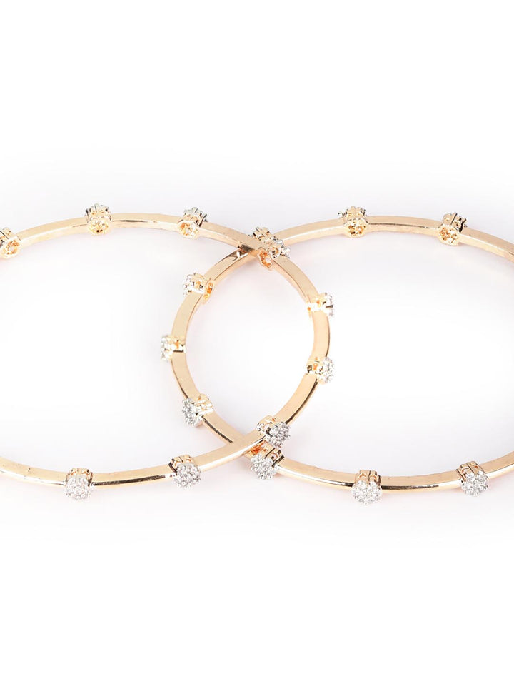 Rosy Refresh - Set of 2 American Diamond Rose Gold Plated Bangles Set