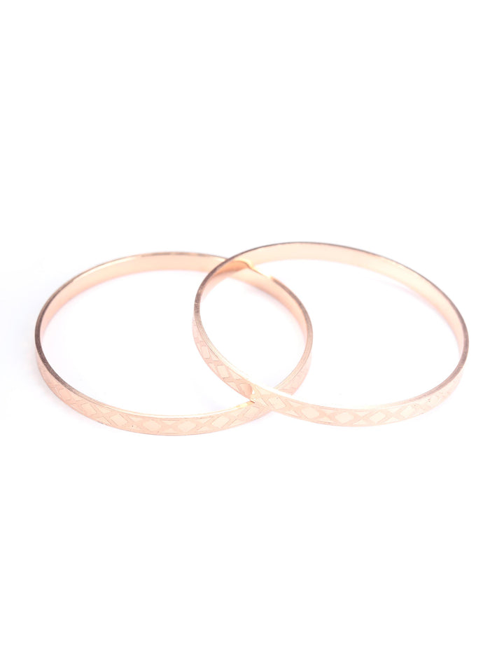 Rose Gold Plated Set of 2 Bangle Set