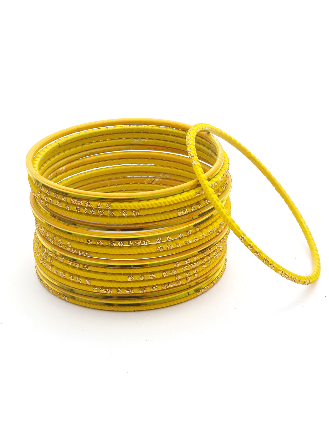 Yellow Set of 16 Bangle Set