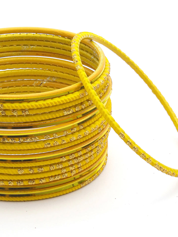 Yellow Set of 16 Bangle Set