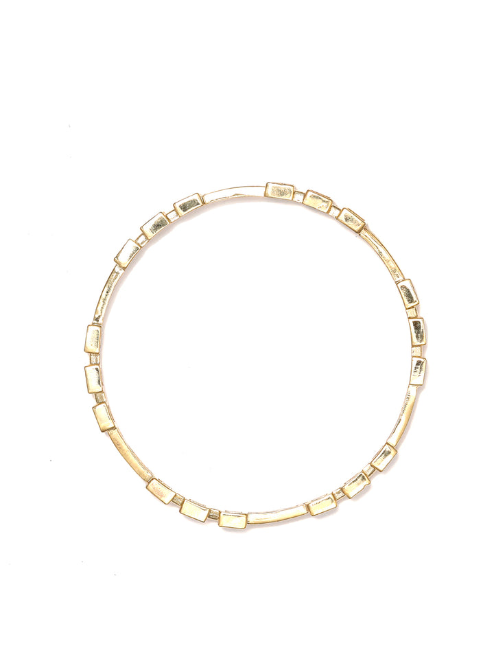 Contemporary American Diamond Gold Plated Set of 2 Bangles
