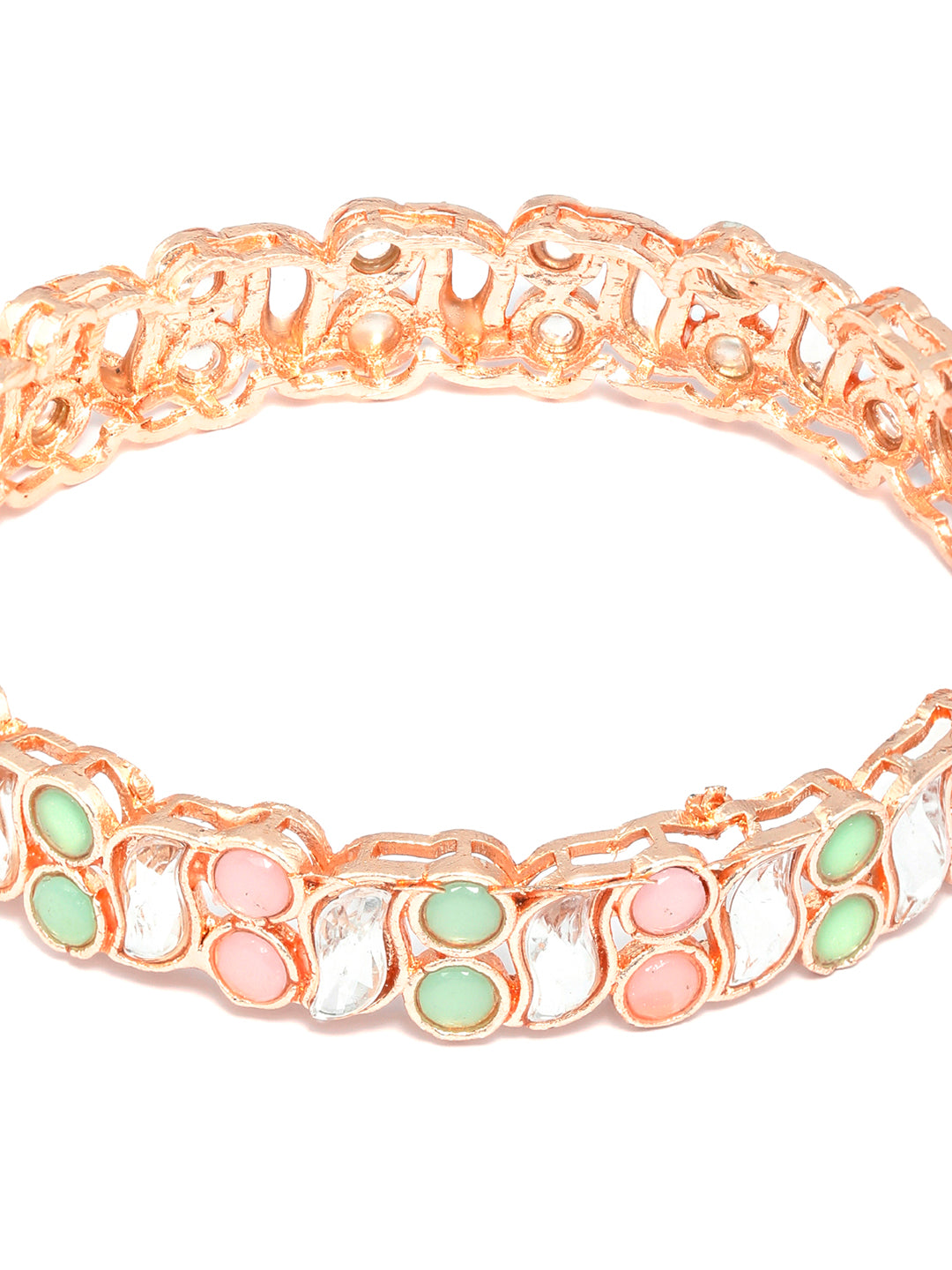 Rose Gold Multi Coloured Stones Set of 2 Bangles