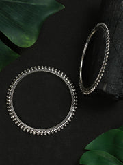 Priyaasi Stylish Designer Oxidised Silver Bangle Set of 2