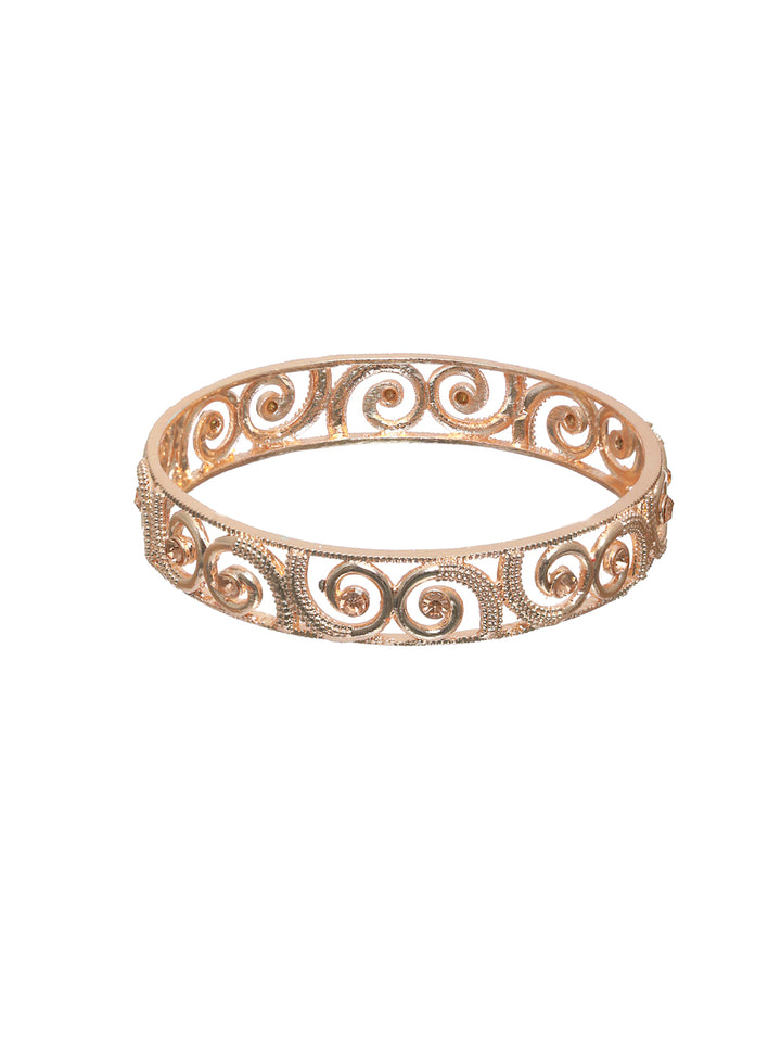 Priyaasi Embossed Rose Gold Plated Bangle Set of 2