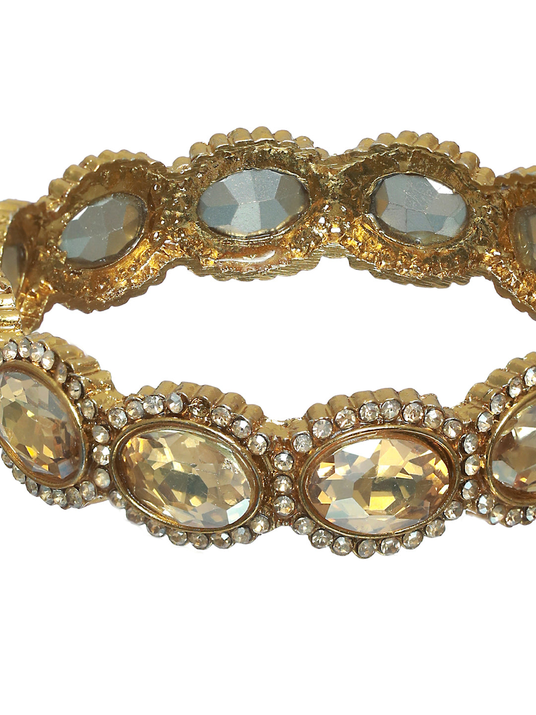 Priyaasi Gold Finish Stone Studded Bangle Set of 2