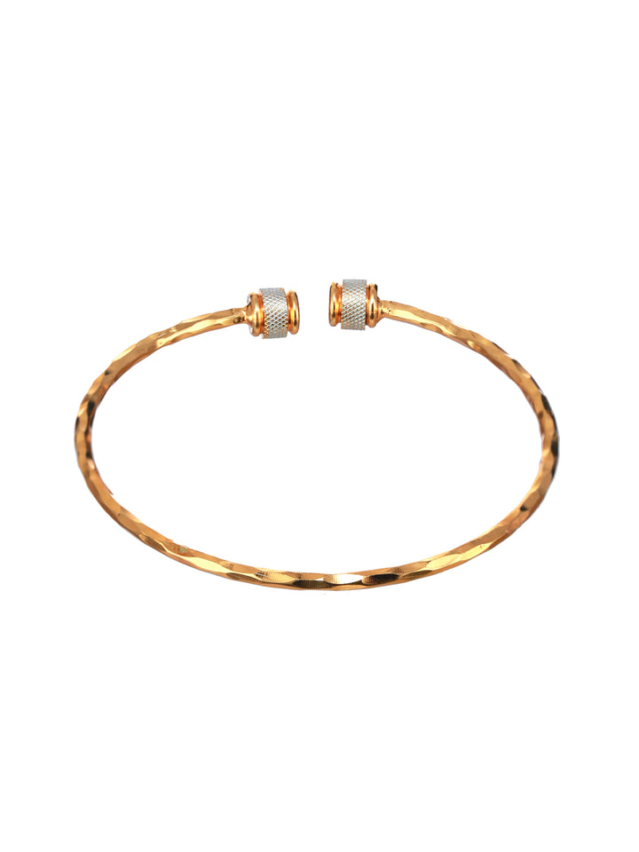 Priyaasi Spiral Textured Dual-Ring Gold-Plated Bangle Set of 2