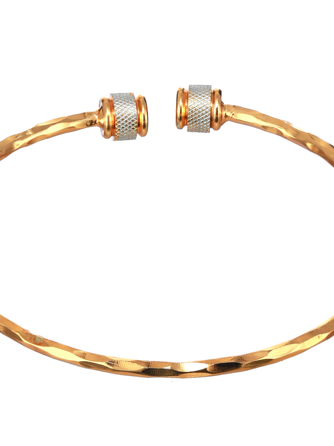 Priyaasi Spiral Textured Dual-Ring Gold-Plated Bangle Set of 2