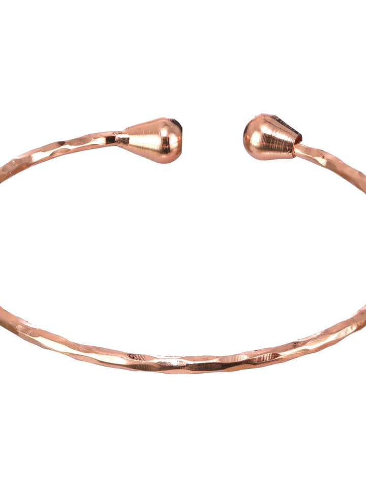 Priyaasi Elegant Textured Rose Gold-Plated Bangle Set of 2