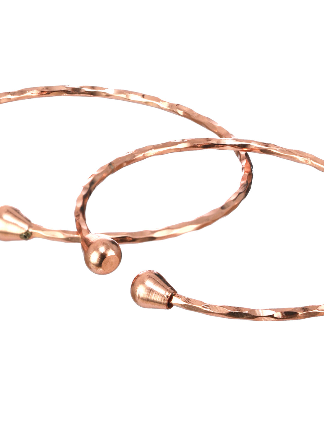 Priyaasi Elegant Textured Rose Gold-Plated Bangle Set of 2