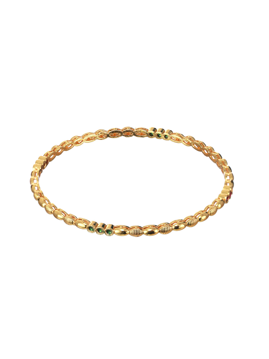 Priyaasi Solid Shape Link Gold-Plated Bangle Set of 2