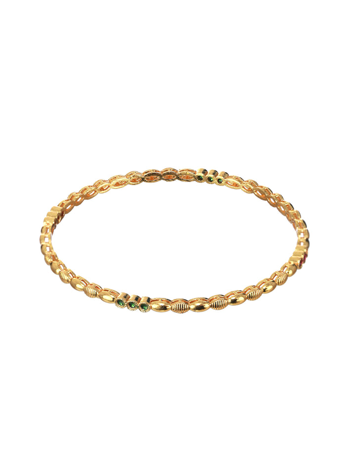 Priyaasi Solid Shape Link Gold-Plated Bangle Set of 2