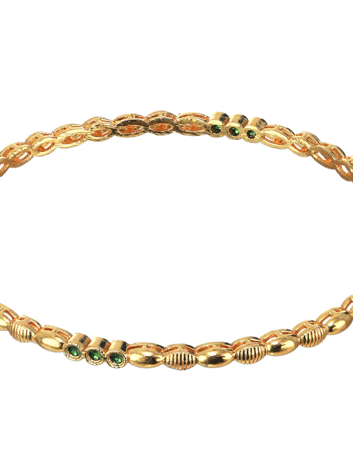 Priyaasi Solid Shape Link Gold-Plated Bangle Set of 2