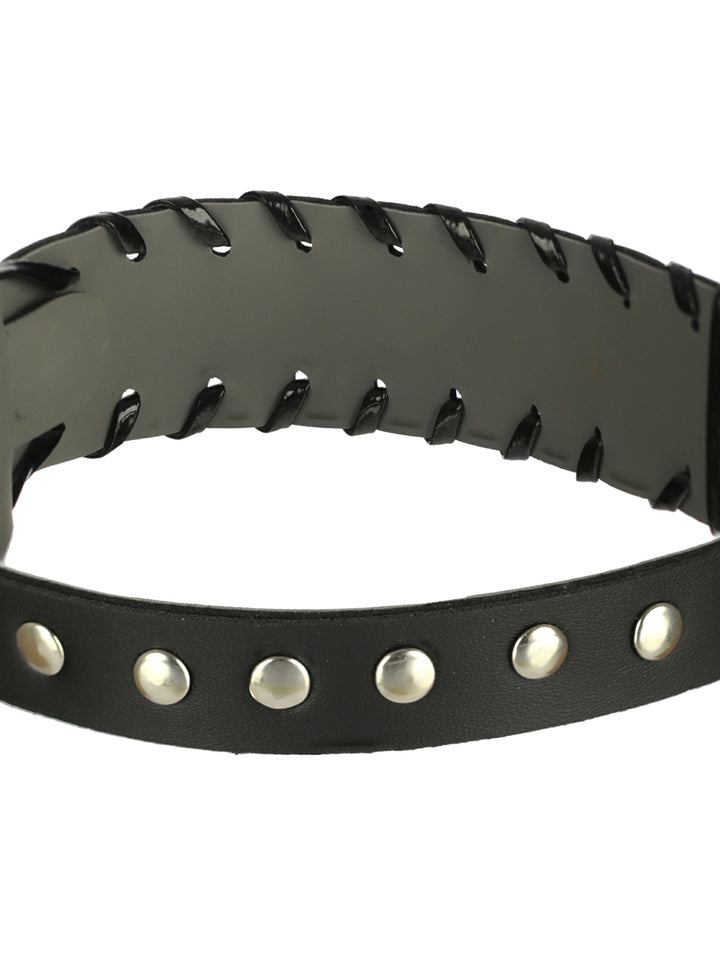 Bold by Priyaasi Black PU Wraparound Bracelet for Men