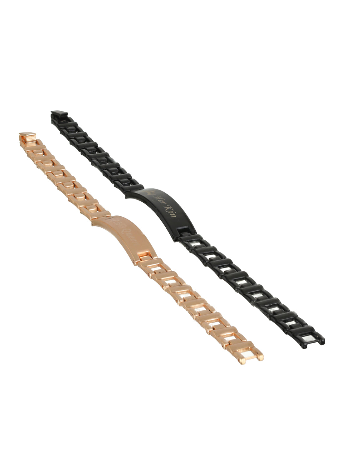 King Queen Rose Gold-Plated Couple Bracelet