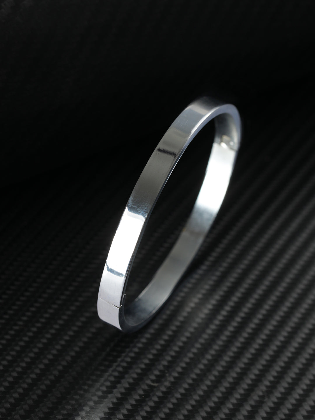 Solid Silver-Plated Cuff Bracelet for Men