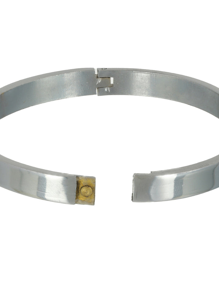 Solid Silver-Plated Cuff Bracelet for Men