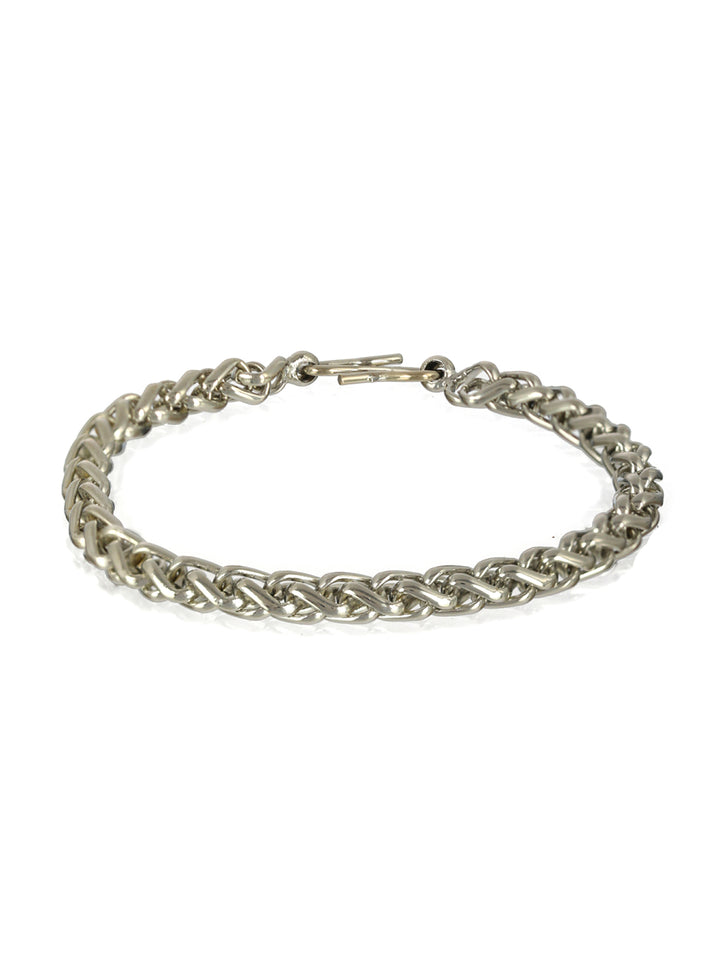 Bold by Priyaasi Silver-Plated Rope Chain Bracelet for Men