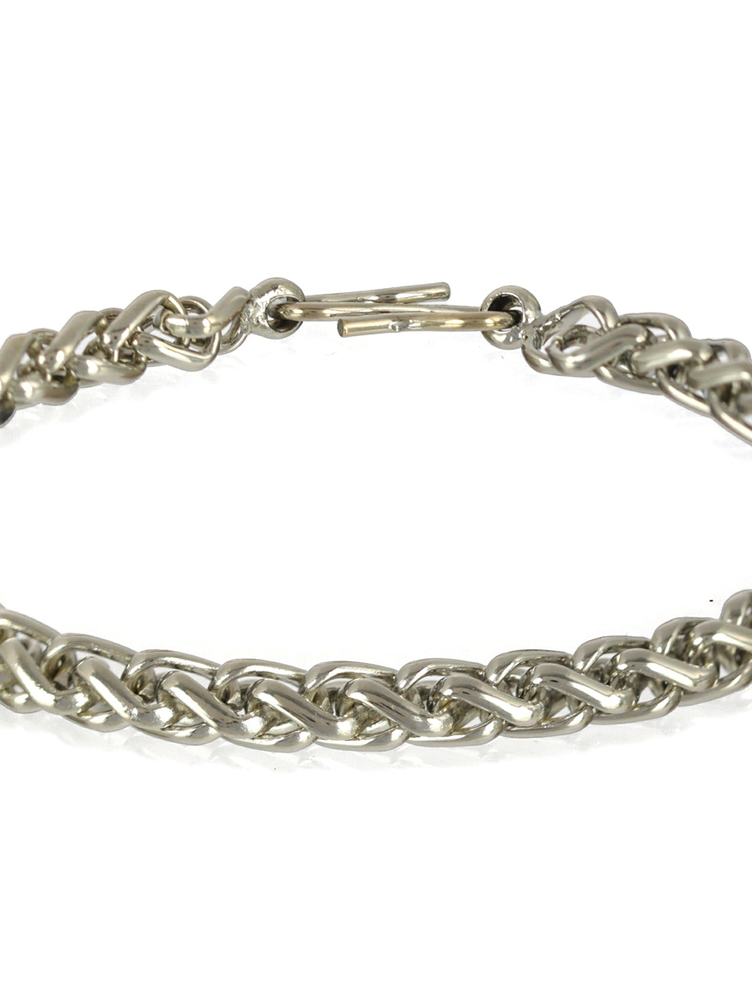 Bold by Priyaasi Silver-Plated Rope Chain Bracelet for Men