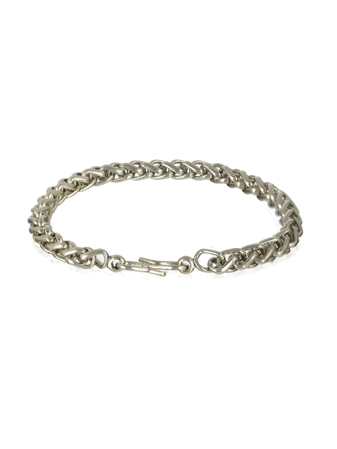 Bold by Priyaasi Silver-Plated Rope Chain Bracelet for Men